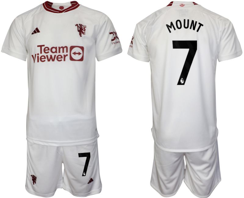 Men 2023-2024 Club Manchester United away white #7 Soccer Jerseys